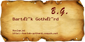 Barták Gothárd névjegykártya